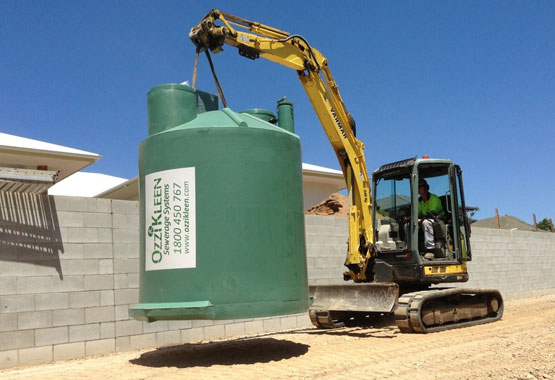 New home installation of waste water treatment system